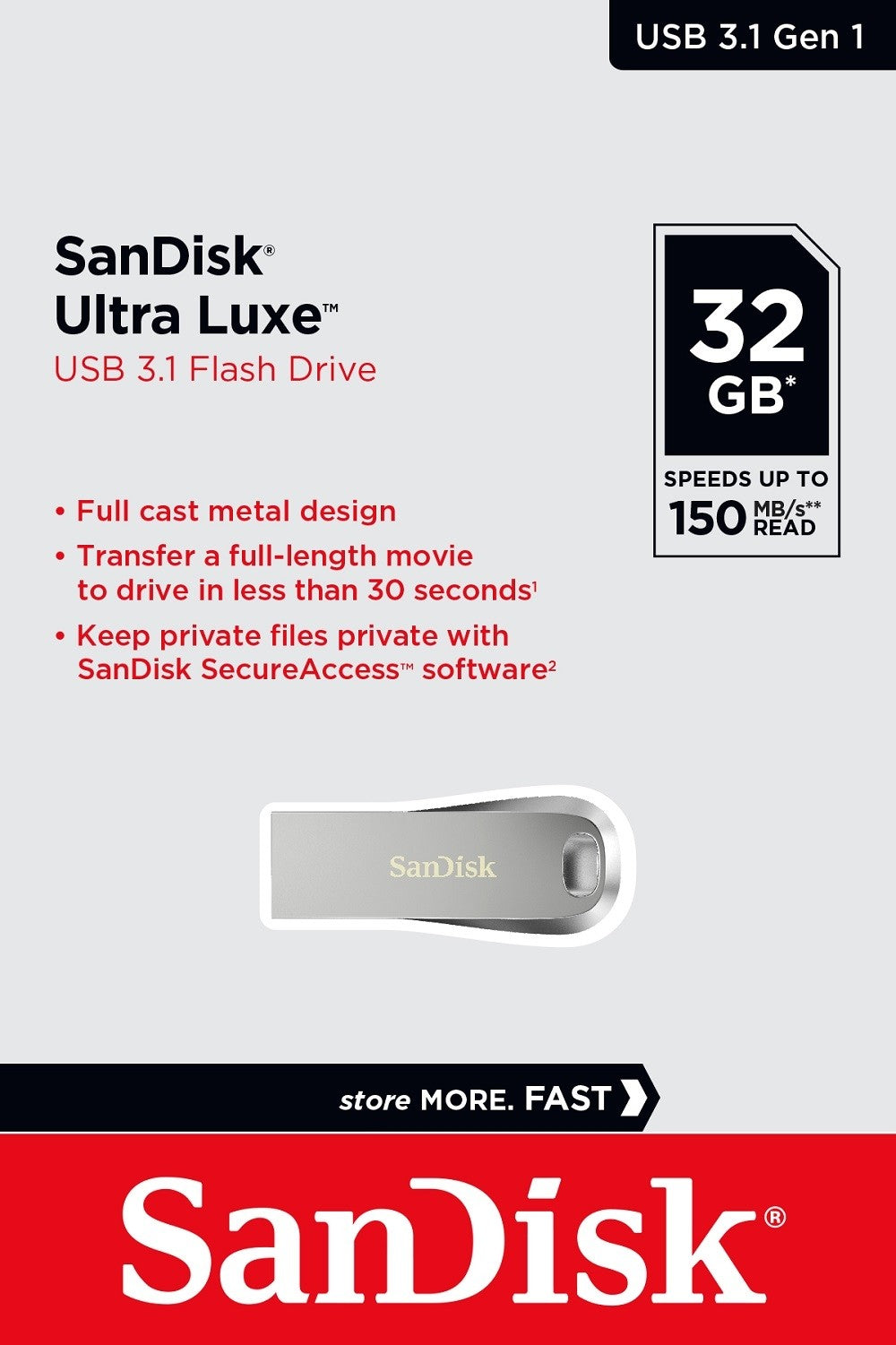 SanDisk ultra luxe 256gb usb 3.1 gen 1